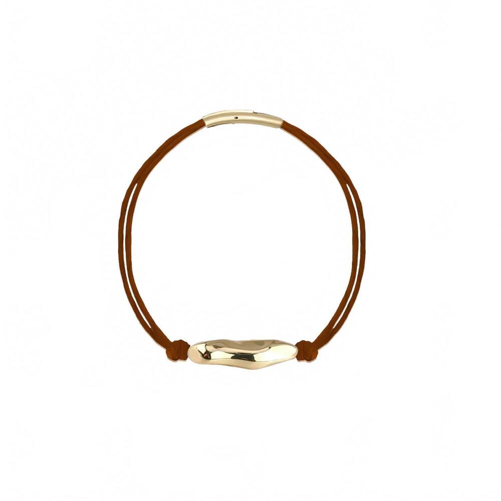 NEW ADRIANA PAPPAS women's molten bracelet in brown silk gold